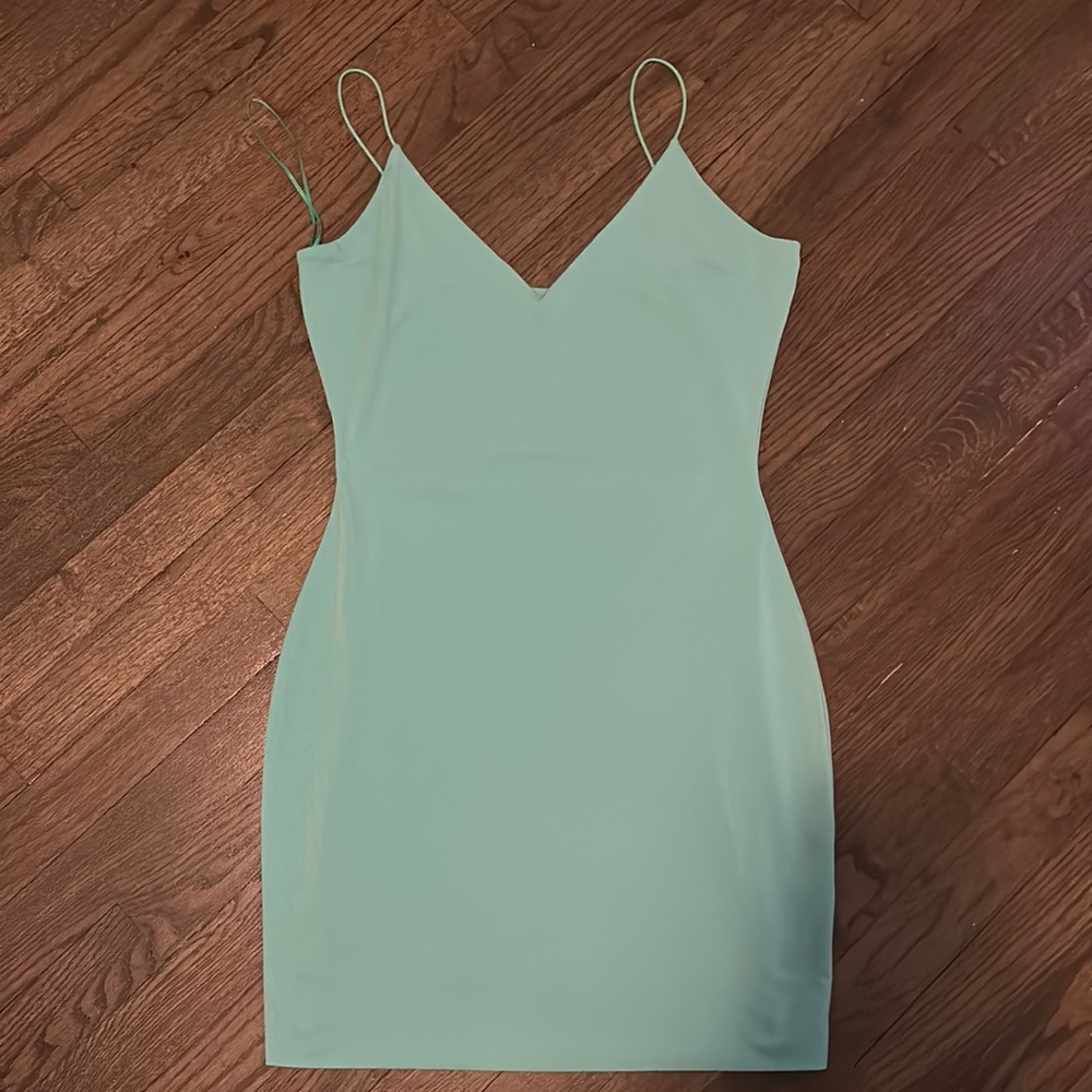 Teal Spaghetti Strapped Mini Dress